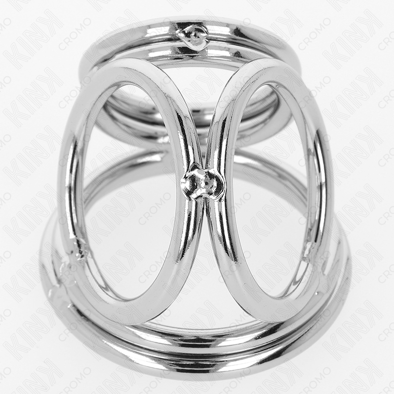 KINK - ANELLO PER PENE IN METALLO CROMATO TRIPLO DA 3,8 CM A 5 CM MODELLO 1 - KINK RING POWER | Lingerie Harness Boutique