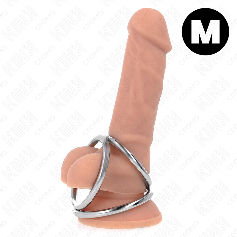 KINK - ANELLO PER PENE IN METALLO CROMATO TRIPLO DA 3,8 CM A 5 CM MODELLO 2 - KINK RING POWER | Lingerie Harness Boutique