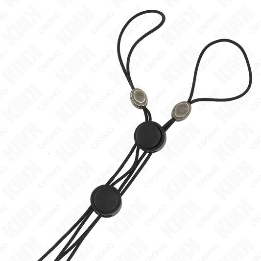 KINK - MORSETTI PER CAPEZZOLI CON ELASTICO NERO - KINK NIPPLE GRIP | Lingerie Harness Boutique