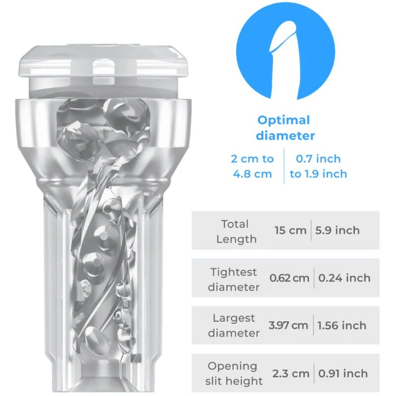 KIIROO - FEEL POCKET STROKER CRYSTAL DI KIIROO TRASPARENTE - KIIROO | Lingerie Harness Boutique
