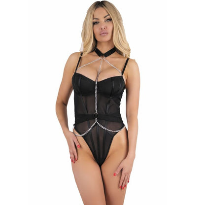 LIVCO CORSETTI FASHION - RUBIKA LC XG079 BODY CON GIROCOLLO NERO XL - LIVCO CORSETTI BODIES | Lingerie Harness Boutique