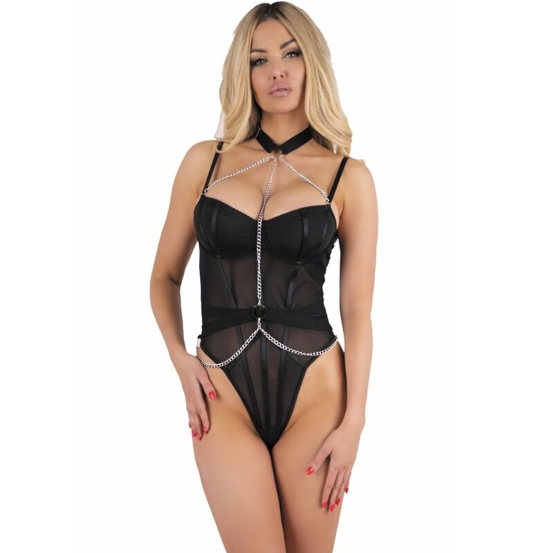 LIVCO CORSETTI FASHION - RUBIKA LC XG079 BODY CON GIROCOLLO NERO XL - LIVCO CORSETTI BODIES | Lingerie Harness Boutique