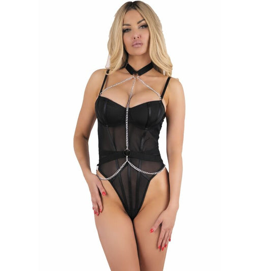 LIVCO CORSETTI FASHION - RUBIKA LC XG079 BODY CON GIROCOLLO NERO XL - LIVCO CORSETTI BODIES | Lingerie Harness Boutique