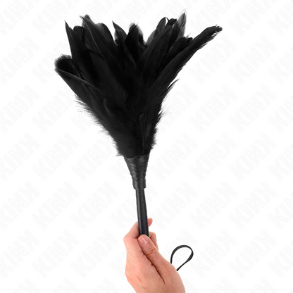 KINK - PIUME DI POLLO SOLLEGATO A FORMA DI CORNO NERO 36 CM - KINK IMPACT & TOUCH | Lingerie Harness Boutique