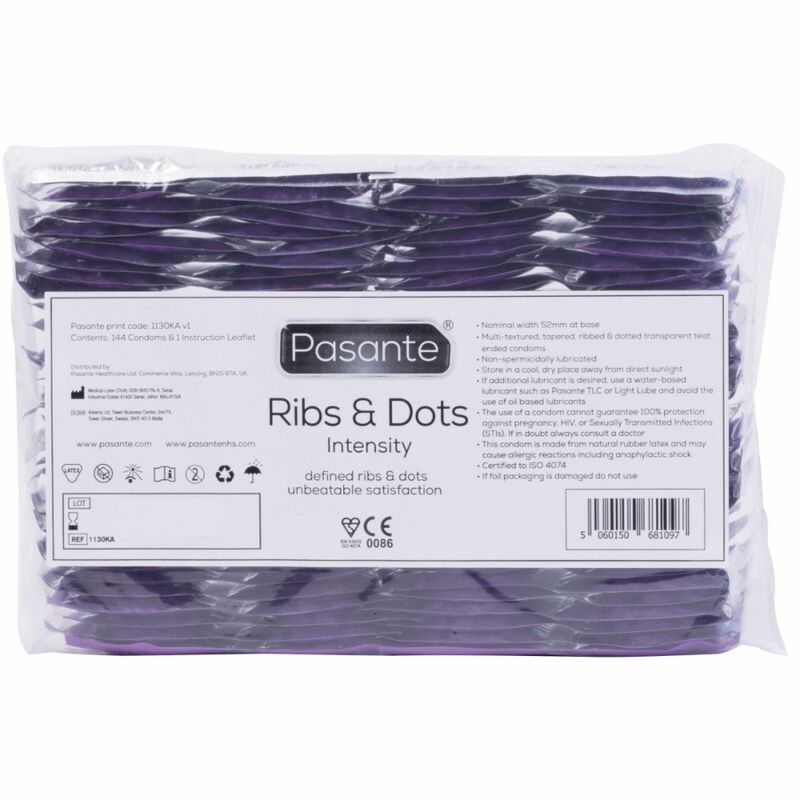 PASANTE - RIBS & DOTS INTENSITY PRESERVATIVI 144 UNITÀ - PASANTE | Lingerie Harness Boutique