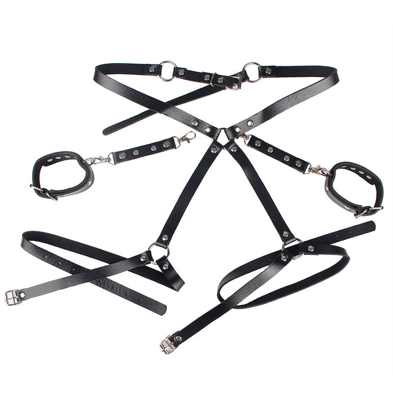 SUBBLIME - 953690 MANETTE CON CINTURA BONDAGE NERE TAGLIA UNICA - SUBBLIME FETISH | Lingerie Harness Boutique