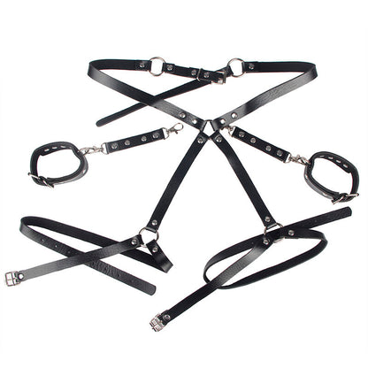 SUBBLIME - 953690 MANETTE CON CINTURA BONDAGE NERE TAGLIA UNICA - SUBBLIME FETISH | Lingerie Harness Boutique