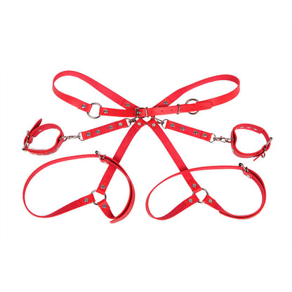 SUBBLIME - 953706 MANETTE CON CINTURA BONDAGE ROSSO TAGLIA UNICA - SUBBLIME FETISH | Lingerie Harness Boutique