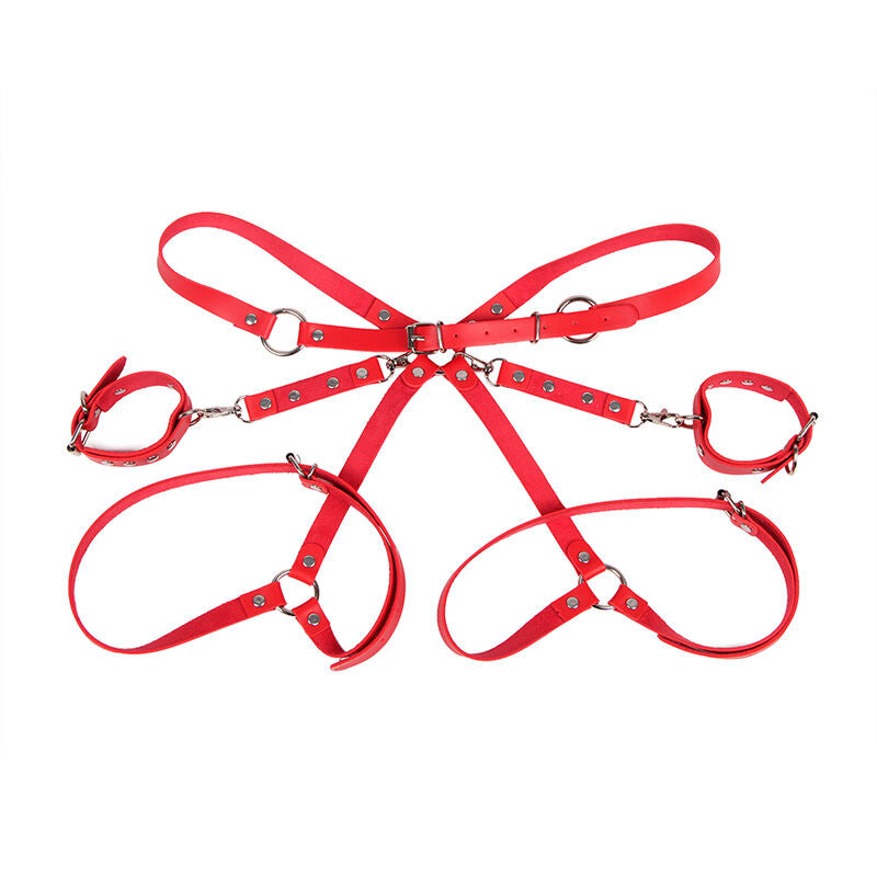 SUBBLIME - 953706 MANETTE CON CINTURA BONDAGE ROSSO TAGLIA UNICA - SUBBLIME FETISH | Lingerie Harness Boutique