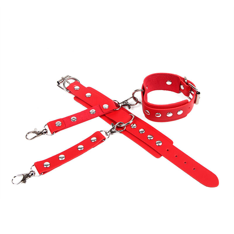 SUBBLIME - 953706 MANETTE CON CINTURA BONDAGE ROSSO TAGLIA UNICA - SUBBLIME FETISH | Lingerie Harness Boutique