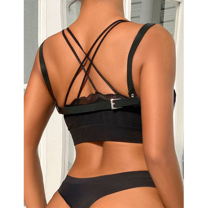 SUBBLIME - 953713 CINTURA PUNK BONDAGE FIBBIA METALLO NERA TAGLIA UNICA - SUBBLIME FETISH | Lingerie Harness Boutique