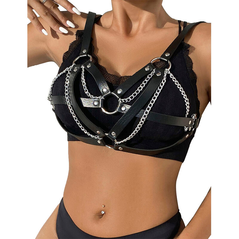 SUBBLIME - 953713 CINTURA PUNK BONDAGE FIBBIA METALLO NERA TAGLIA UNICA - SUBBLIME FETISH | Lingerie Harness Boutique