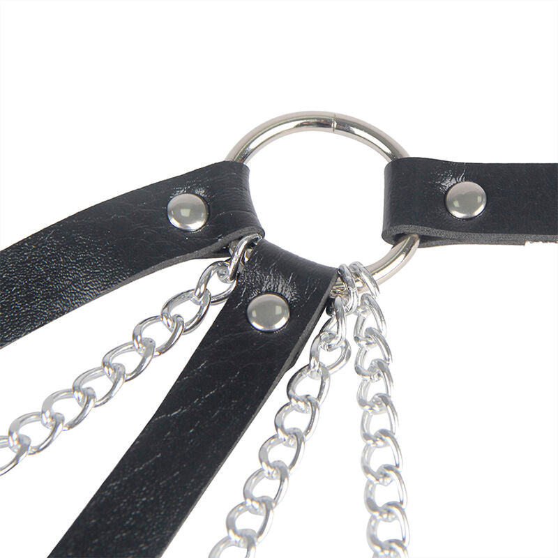 SUBBLIME - 953713 CINTURA PUNK BONDAGE FIBBIA METALLO NERA TAGLIA UNICA - SUBBLIME FETISH | Lingerie Harness Boutique