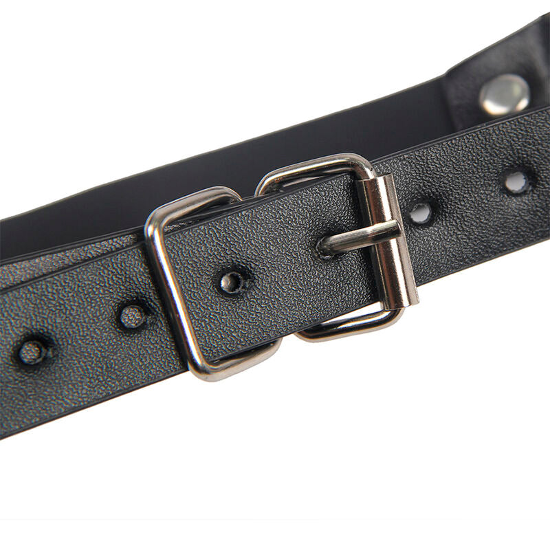 SUBBLIME - 953720 BONDAGE LEATHER STRAP BREATH CLAMPS NERO TAGLIA UNICA - SUBBLIME FETISH | Lingerie Harness Boutique