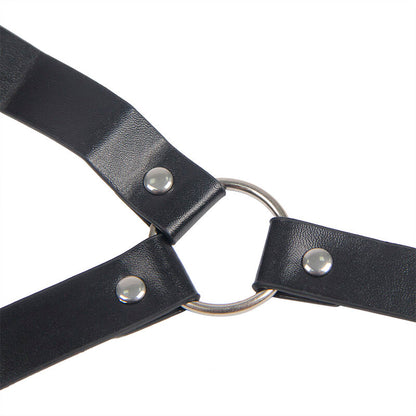 SUBBLIME - 953720 BONDAGE LEATHER STRAP BREATH CLAMPS NERO TAGLIA UNICA - SUBBLIME FETISH | Lingerie Harness Boutique