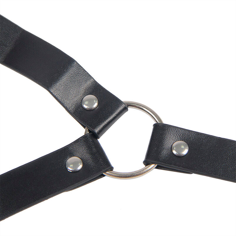 SUBBLIME - 953720 BONDAGE LEATHER STRAP BREATH CLAMPS NERO TAGLIA UNICA - SUBBLIME FETISH | Lingerie Harness Boutique