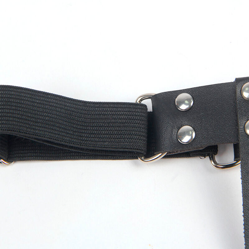 SUBBLIME - 953744 GIARRETRELLA PUNK IN PELLE REGOLABILE NERA TAGLIA UNICA - SUBBLIME FETISH | Lingerie Harness Boutique
