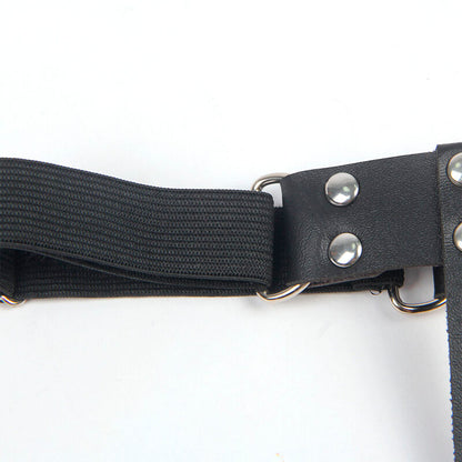 SUBBLIME - 953744 GIARRETRELLA PUNK IN PELLE REGOLABILE NERA TAGLIA UNICA - SUBBLIME FETISH | Lingerie Harness Boutique