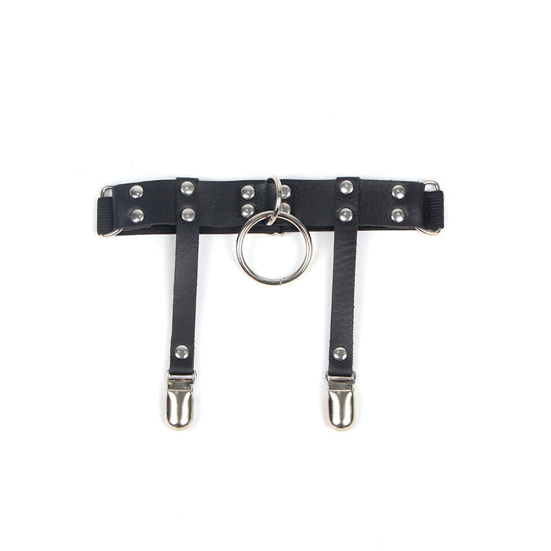 SUBBLIME - 953744 GIARRETRELLA PUNK IN PELLE REGOLABILE NERA TAGLIA UNICA - SUBBLIME FETISH | Lingerie Harness Boutique
