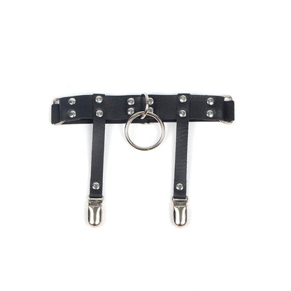 SUBBLIME - 953744 GIARRETRELLA PUNK IN PELLE REGOLABILE NERA TAGLIA UNICA - SUBBLIME FETISH | Lingerie Harness Boutique