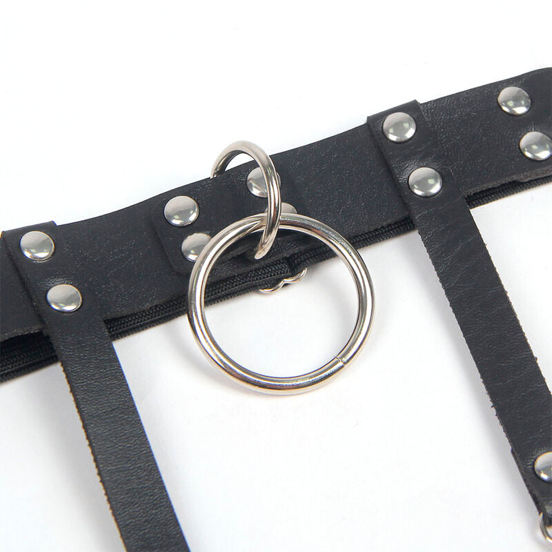SUBBLIME - 953744 GIARRETRELLA PUNK IN PELLE REGOLABILE NERA TAGLIA UNICA - SUBBLIME FETISH | Lingerie Harness Boutique