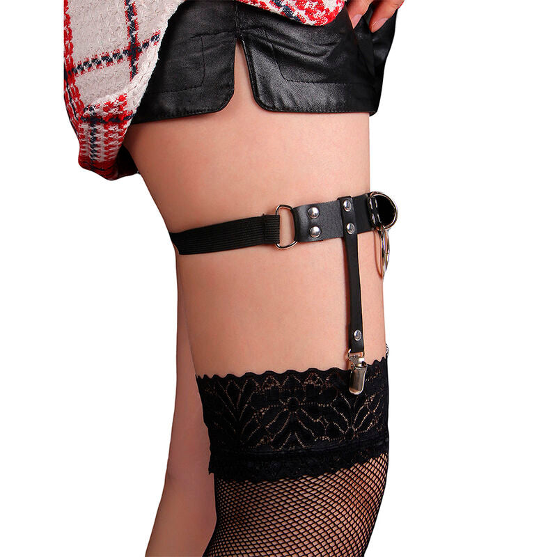 SUBBLIME - 953744 GIARRETRELLA PUNK IN PELLE REGOLABILE NERA TAGLIA UNICA - SUBBLIME FETISH | Lingerie Harness Boutique