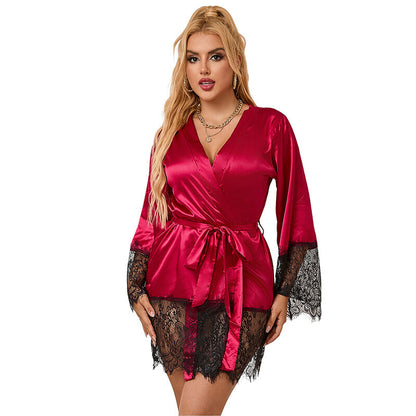 SUBBLIME - 953812 ELEGANTE PIGIAMA IN PIZZO + PERIZOMA ROSSO S/M - SUBBLIME SETS | Lingerie Harness Boutique