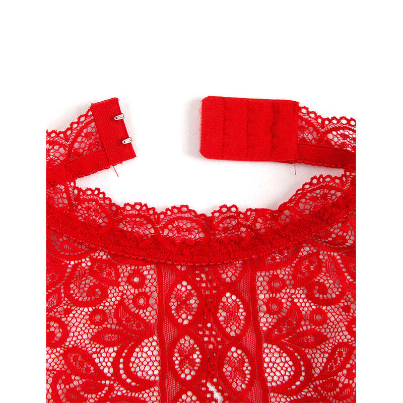 SUBBLIME - 953881 BODY COPPA APERTA ROSSO L/XL - SUBBLIME BODYSTOCKINGS | Lingerie Harness Boutique