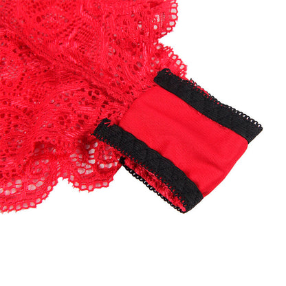 SUBBLIME - 953904 CAMICIA DA NOTTE IN SETA E PIZZO + SLIP ROSSO L/XL - SUBBLIME SETS | Lingerie Harness Boutique
