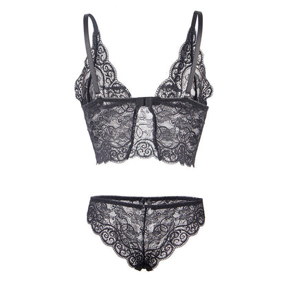 SUBBLIME - 953911 CAMICIA DA NOTTE IN SETA E PIZZO + SLIP NERO S/M - SUBBLIME SETS | Lingerie Harness Boutique