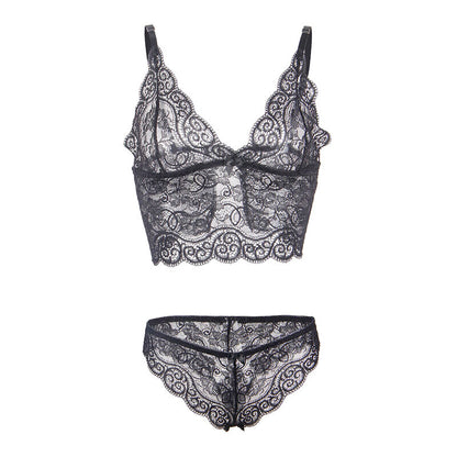 SUBBLIME - 953911 CAMICIA DA NOTTE IN SETA E PIZZO + SLIP NERO S/M - SUBBLIME SETS | Lingerie Harness Boutique