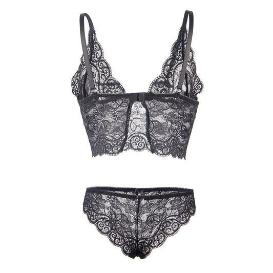 SUBBLIME - 953928 CAMICIA DA NOTTE IN SETA E PIZZO + SLIP NERO L/XL - SUBBLIME SETS | Lingerie Harness Boutique