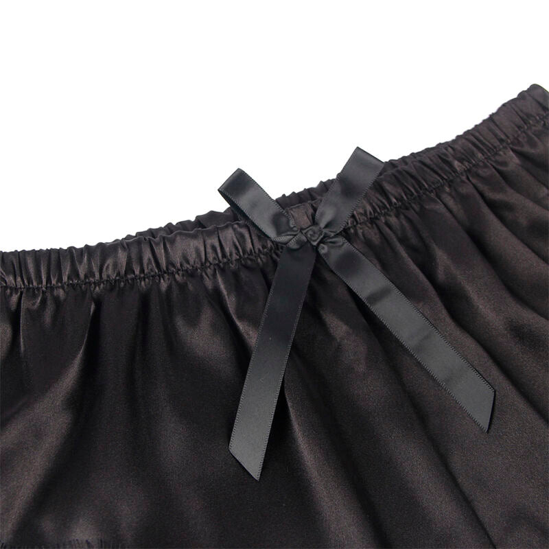 SUBBLIME - 953942 VESTAGLIA DA NOTTE CASUAL IN SETA + PANTALONI IN PIZZO NERO L/XL - SUBBLIME SETS | Lingerie Harness Boutique