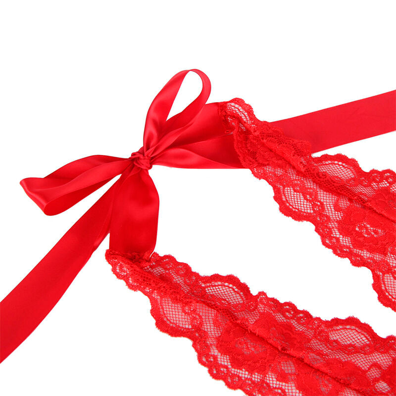 SUBBLIME - 953973 BODY SEXY CON VOLANT + CINTURA ROSSO S/M - SUBBLIME BODIES | Lingerie Harness Boutique