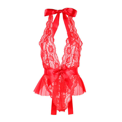 SUBBLIME - 953980 BODY SEXY CON VOLANT + CINTURA ROSSO L/XL - SUBBLIME BODIES | Lingerie Harness Boutique