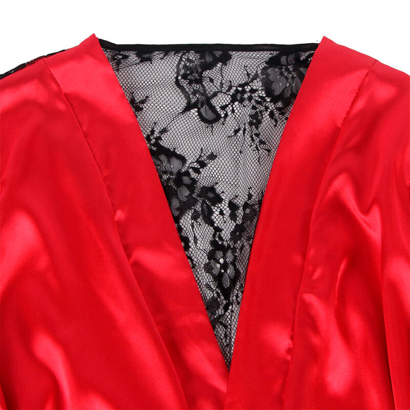 SUBBLIME - 954017 CANOTTIERA CON SCHIENA TRASPARENTE IN PIZZO + PERIZOMA ROSSO/NERO S/M - SUBBLIME SETS | Lingerie Harness Boutique