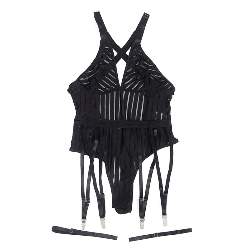 SUBBLIME - 954154 BODY CON CINTURA REGGICALZE NERO L/XL - SUBBLIME BODYSTOCKINGS | Lingerie Harness Boutique