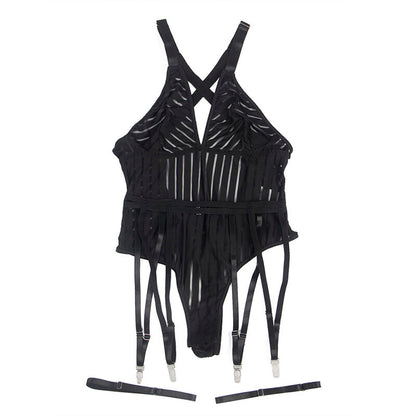 SUBBLIME - 954154 BODY CON CINTURA REGGICALZE NERO L/XL - SUBBLIME BODYSTOCKINGS | Lingerie Harness Boutique