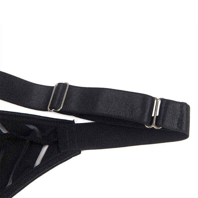 SUBBLIME - 954154 BODY CON CINTURA REGGICALZE NERO L/XL - SUBBLIME BODYSTOCKINGS | Lingerie Harness Boutique