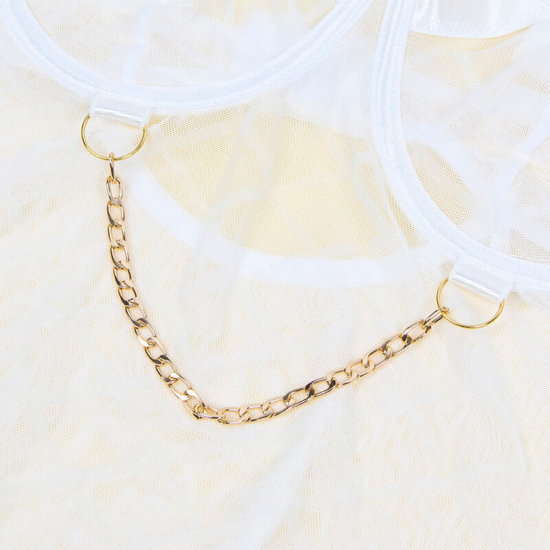 SUBBLIME - 954291 BODY CON CATENE + CINTURA GIACCHE BIANCO L/XL - SUBBLIME BODIES | Lingerie Harness Boutique