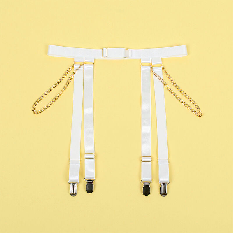 SUBBLIME - 954291 BODY CON CATENE + CINTURA GIACCHE BIANCO L/XL - SUBBLIME BODIES | Lingerie Harness Boutique