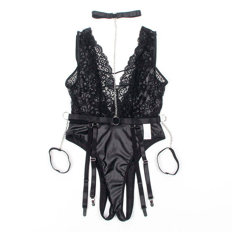 SUBBLIME - 954383 BODY SEXY CON CINTURA REGGICALZE NERO S/M - SUBBLIME BODYSTOCKINGS | Lingerie Harness Boutique