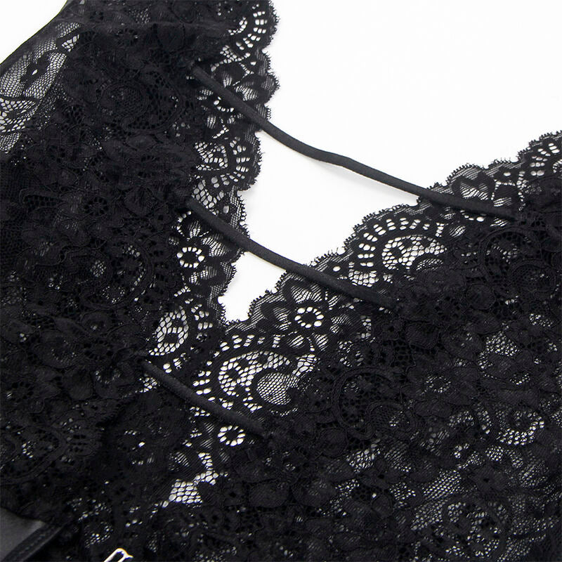 SUBBLIME - 954390 BODY SEXY CON CINTURA REGGICALZE NERO L/XL - SUBBLIME BODYSTOCKINGS | Lingerie Harness Boutique