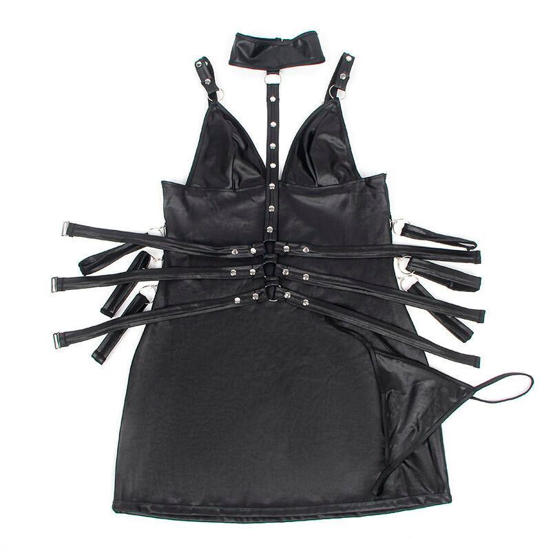 SUBBLIME - 954406 VESTITO BONDAGE IN PELLE NERO S/M - SUBBLIME DRESSES | Lingerie Harness Boutique