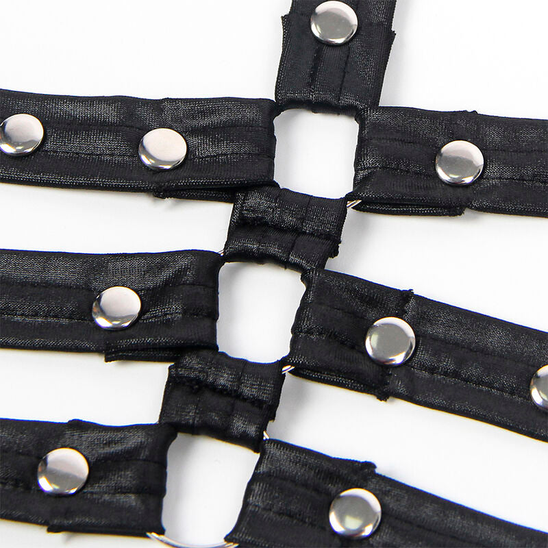 SUBBLIME - 954413 BODY BONDAGE IN PELLE NERO L/XL - SUBBLIME DRESSES | Lingerie Harness Boutique