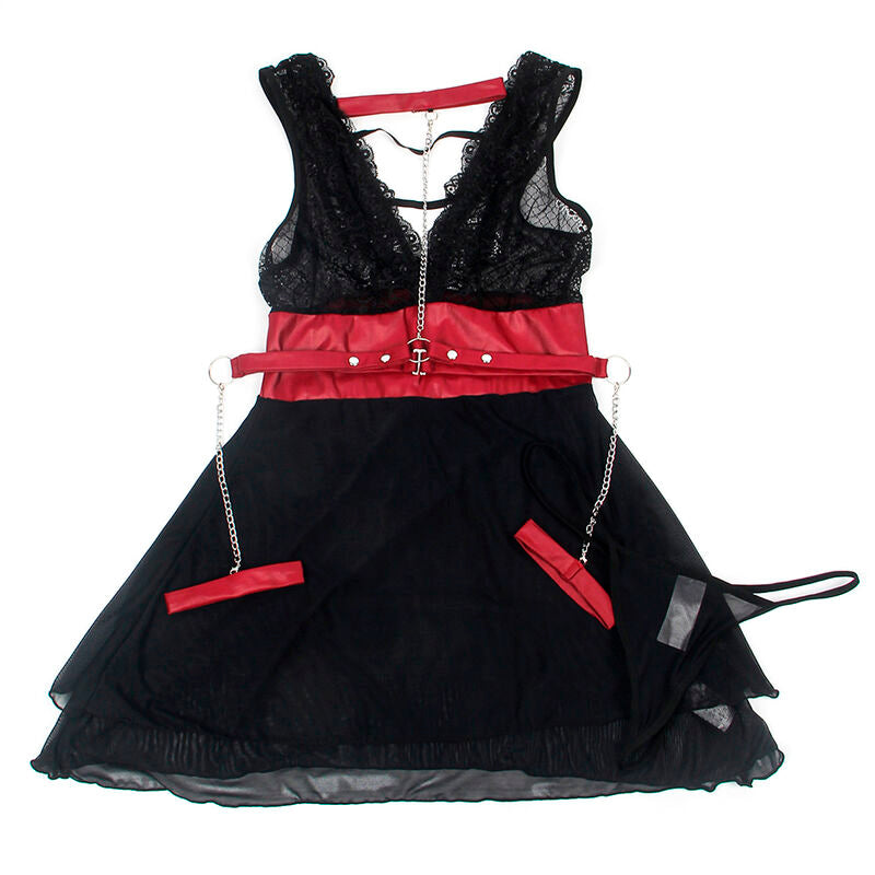 SUBBLIME - 954420 ABITO BONDAGE IN PIZZO NERO S/M - SUBBLIME DRESSES | Lingerie Harness Boutique