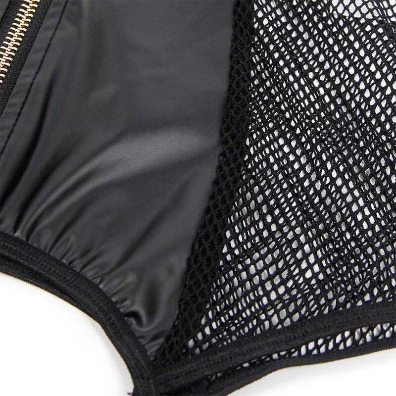 SUBBLIME - 954451 ABITO SEXY IN RETE PELLE NERO L/XL - SUBBLIME DRESSES | Lingerie Harness Boutique