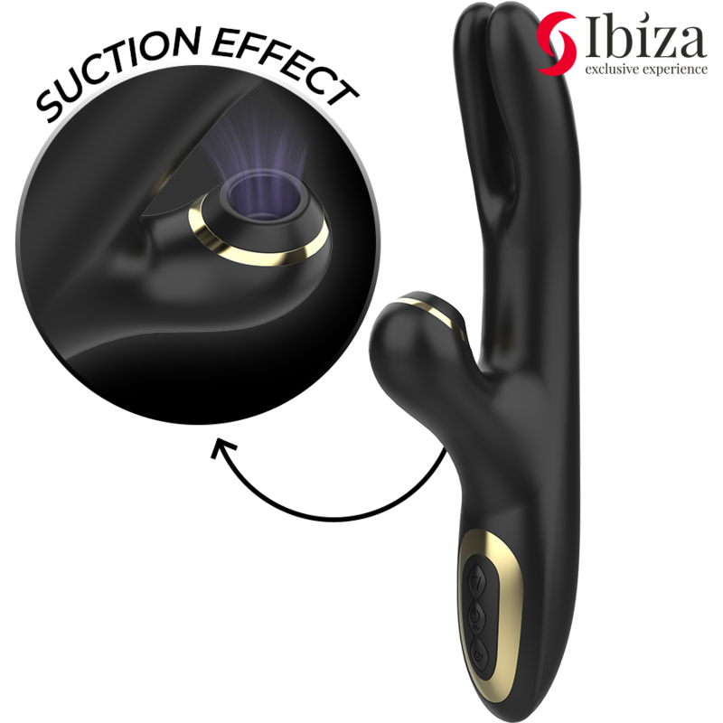 IBIZA - DOPPIO VIBRATORE BLOCCAGGIO NERO - IBIZA TECHNOLOGY | Lingerie Harness Boutique