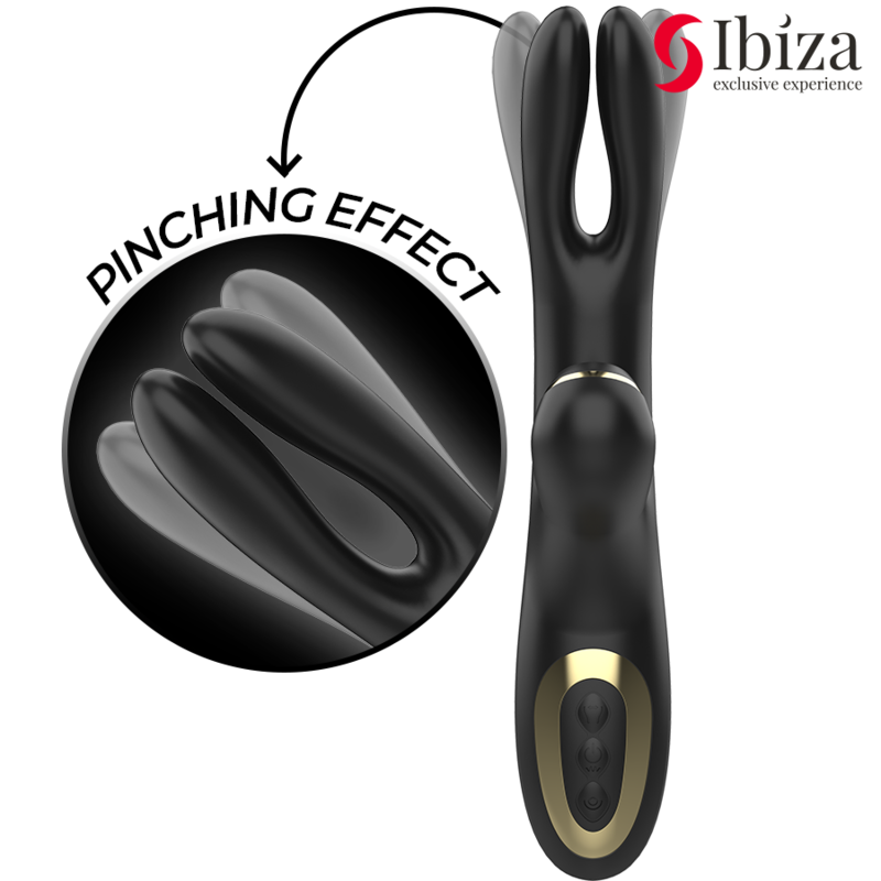 IBIZA - DOPPIO VIBRATORE BLOCCAGGIO NERO - IBIZA TECHNOLOGY | Lingerie Harness Boutique