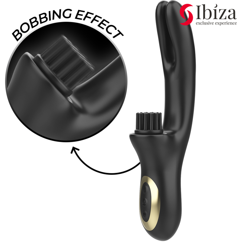 IBIZA - VIBRATORE CLITORIALE MULTICELLULARE E DOPPIA ONDA CON SPAZZOLA RABITT HI-TECH - IBIZA TECHNOLOGY | Lingerie Harness Boutique